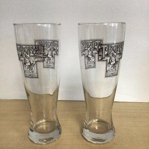 T Bonz Gill and Grill Bar Restaurant South Carolina Rare Vtg Set Beer Glasses